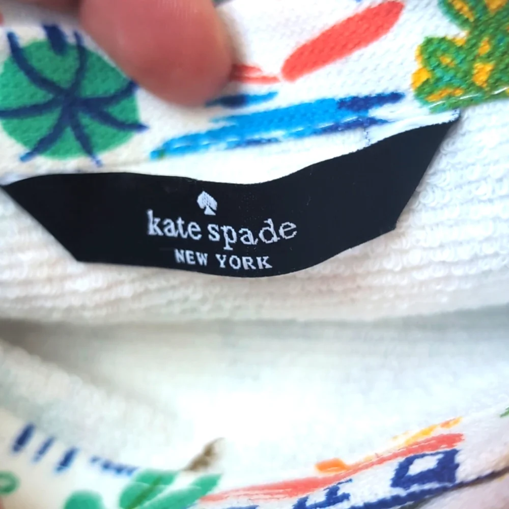 NWT Kate Spade Buildings and Floral Pattern 100% Cotton Kitchen Towel Set of 2